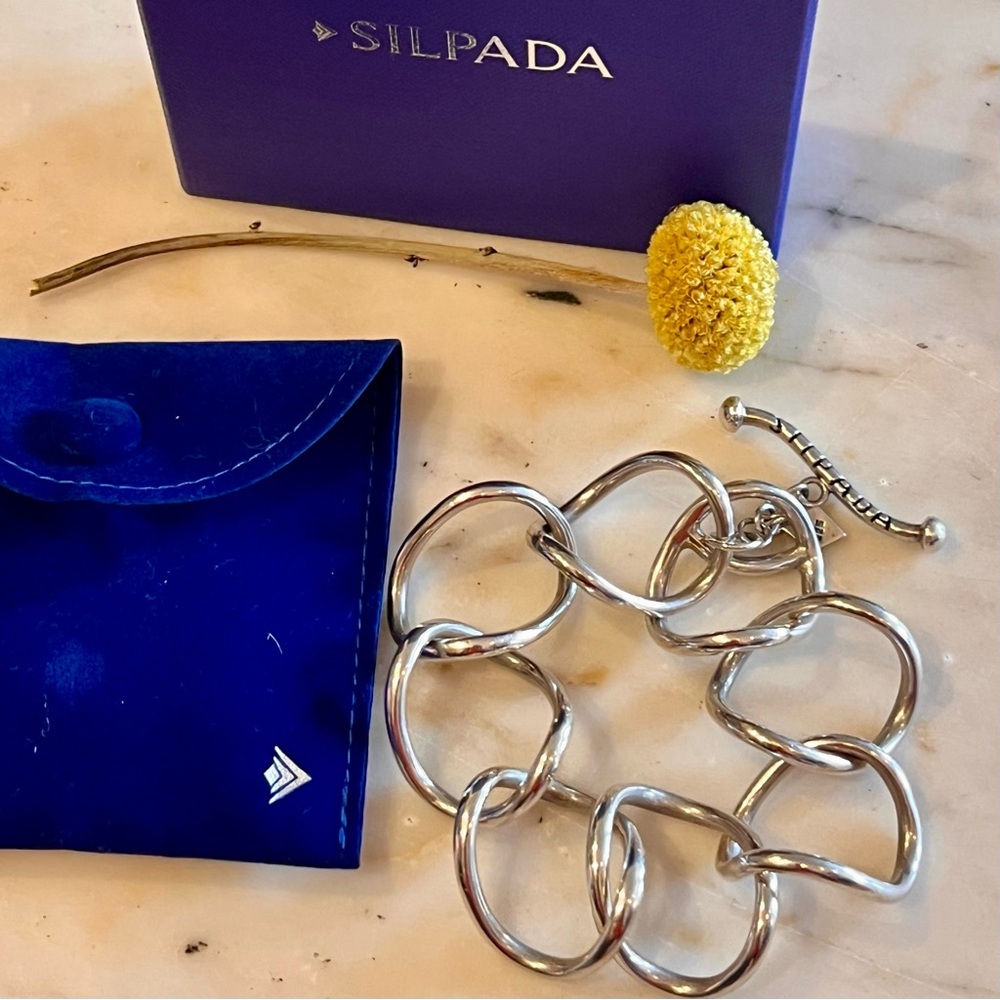 Silpada Sterling Silver Link Toggle Bracelet – 8.5"